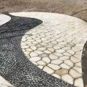 邵阳 黄金麻冰裂纹地铺石工地铺装案例