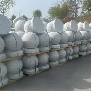 邵阳 白麻花岗岩石材圆球，石球，挡车球，隔离球，景观石球，风水球等