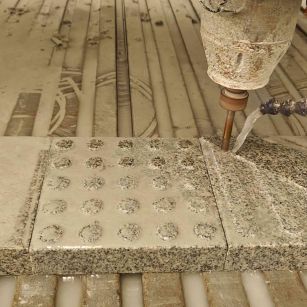 邵阳 芝麻白花岗岩石材盲人石、盲道石、盲点石