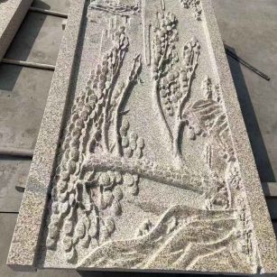 邵阳 黄金麻雕刻板浮雕迎客松