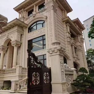 邵阳 黄金麻花岗岩别墅外墙干挂效果展示