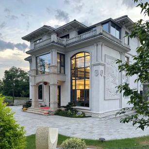 邵阳 白麻花岗岩私人别墅干挂石材豪华定制