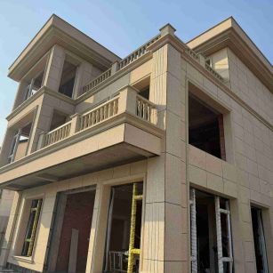 邵阳 黄金麻花岗岩石材荔枝面外墙干挂效果展示