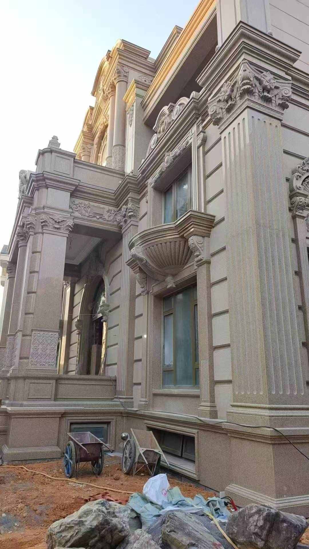 邵阳 黄金麻花岗岩光面别墅外墙干挂施工完成